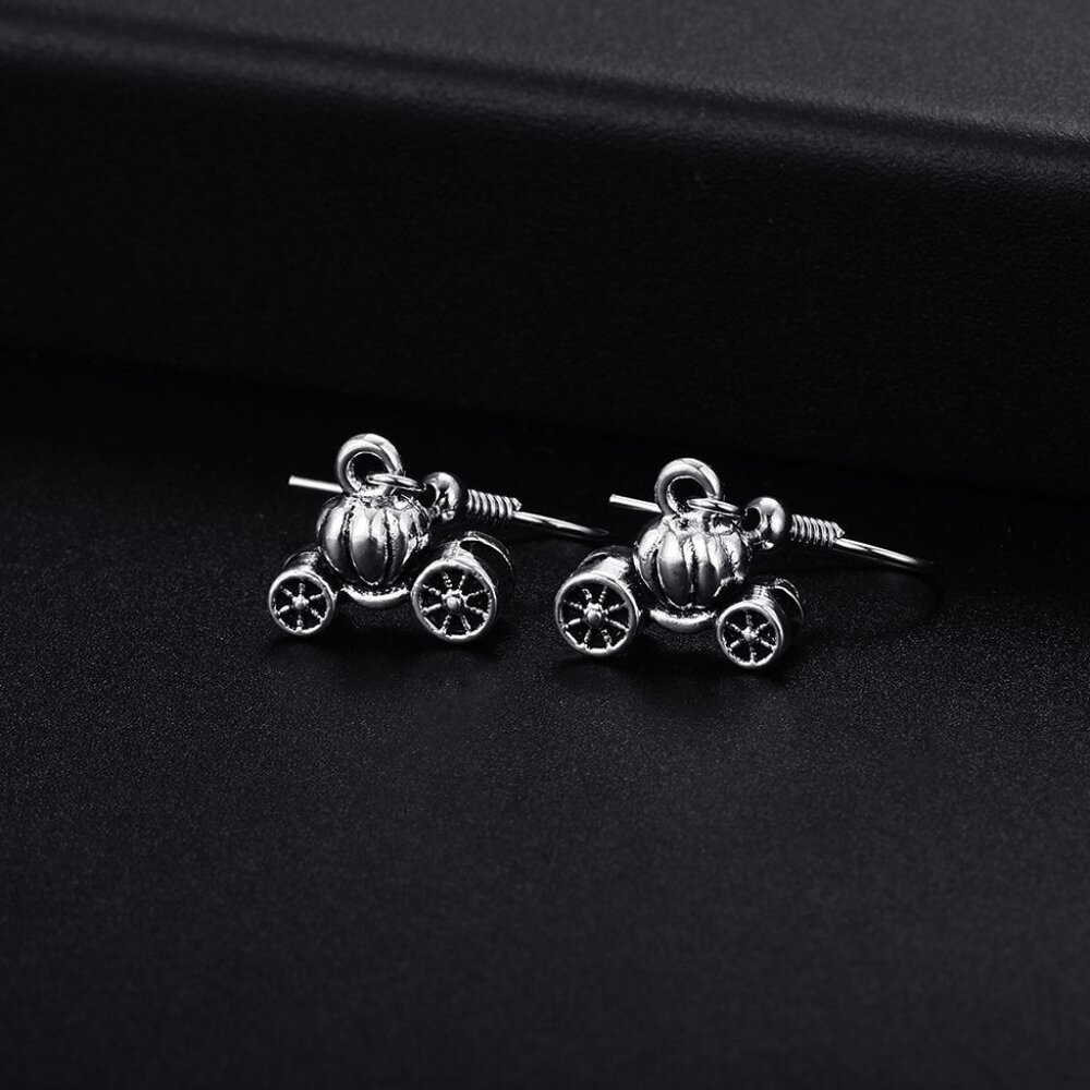 Trendy Vintage FatTonny Shape Dangle  Silver Plated Earrings for Woman, K723 - Picture 2 of 4